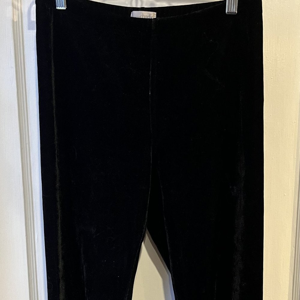Black Leggings Size L Charming Charlie Velour